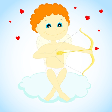 cupid with a bow and arrowのイラスト素材
