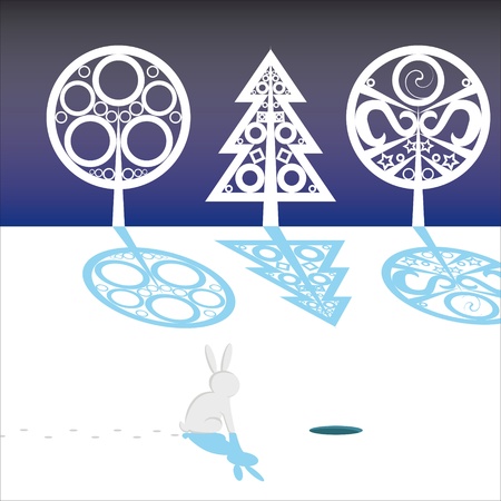 hire in snow forestのイラスト素材
