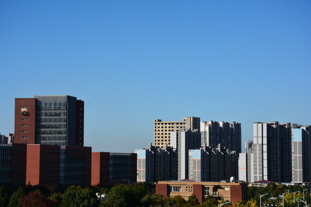 buildings under the blue skyのeditorial素材