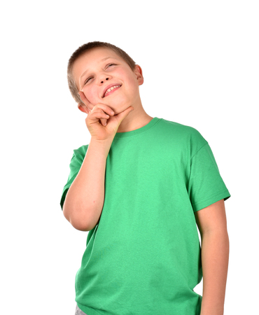 Portrait of a boy. A cheerful boy. Isolated boy. Good mood.の写真素材