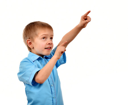 A boy showing a thumb up. Good mood.の写真素材