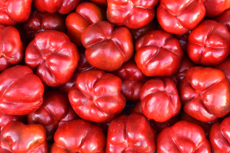 Harvest of red pepper. Texture from vegetables.の写真素材