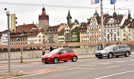 Switzerland Lucerne. 2 May 2018. Historical sights of Switzerland. Streets of Lucerne.のeditorial素材