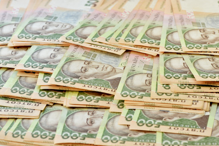 Money and banking.Ukrainian money. Texture from banknotes.
