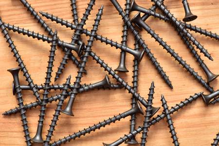 Production of screws. Construction fixture. Steel products.の写真素材