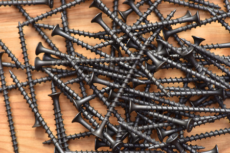 Production of screws. Construction fixture. Steel products.の写真素材