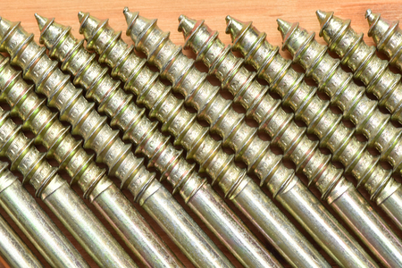 Production of screws. Construction fixture. Steel products.の写真素材