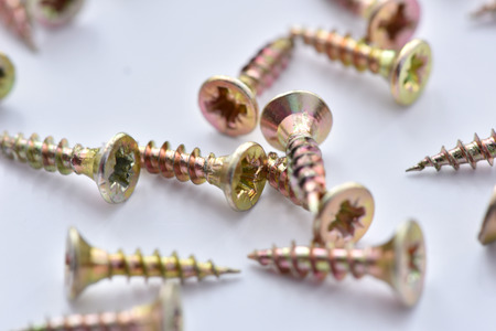 Production of screws. Construction fixture. Steel products.の写真素材