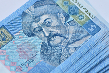 Money and banking.Ukrainian money. Texture from banknotes.の写真素材