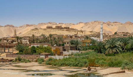 The fortified Islamic town of Al Qasr was built at Dakhla Oasis in the 12th century, Dakhla, Egyptの写真素材