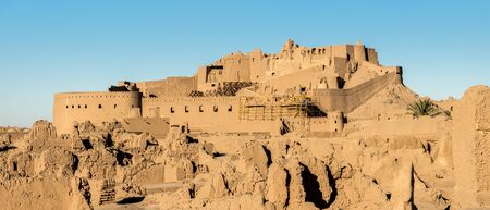 Panoramic view of Arg-e Bam - Bam Citadel, near city of Kerman, rebuilt after earthquake, Iranの写真素材