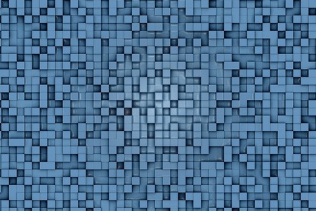 Abstract shiny or glossy blue geometric small cube or box shape background or pattern design.の写真素材