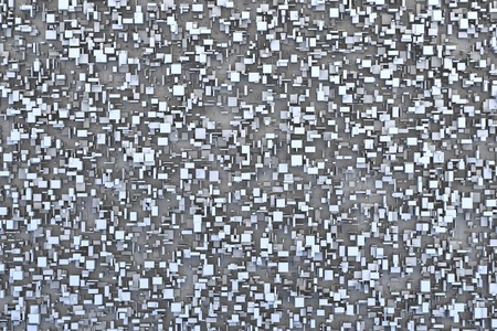 Abstract gray or black and white 3d geometric irregular and randomly placed small cube or box shape tiles background or pattern or sci-fi texture design.の写真素材