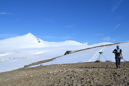 Austrian mountains - Glacier Pasterze - Gross Glockner - touristの写真素材