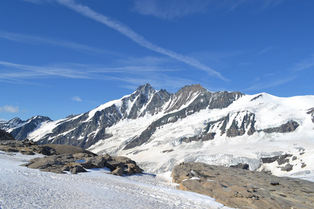 Austrian mountains - Glacier Pasterze - Gross Glockner - touristの写真素材