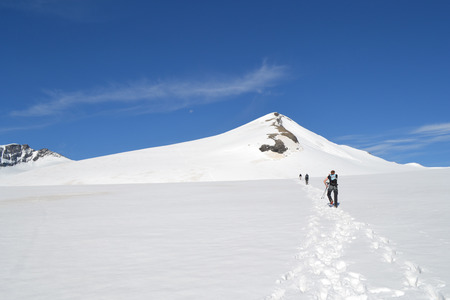 Austrian mountains - Glacier Pasterze - Gross Glockner - touristの写真素材