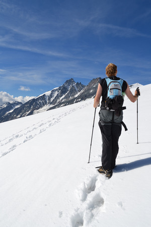 Austrian mountains - Glacier Pasterze - Gross Glockner - touristの写真素材