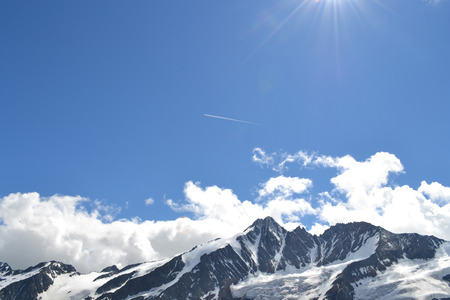 Austrian mountains - Glacier Pasterze - Gross Glockner - touristの写真素材