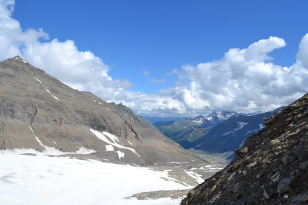 Austrian mountains - Glacier Pasterze - Gross Glockner - touristの写真素材
