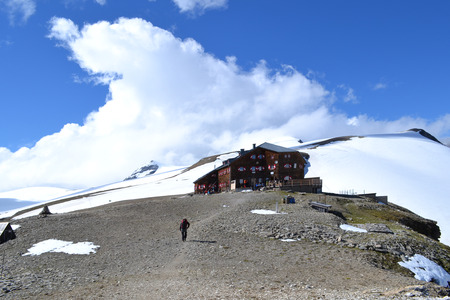 Austrian mountains - Glacier Pasterze - Gross Glockner - touristの写真素材