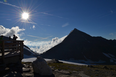 Austrian mountains - Glacier Pasterze - Gross Glockner - touristの写真素材