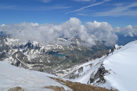 Austrian mountains - Glacier Pasterze - Gross Glockner - touristの写真素材