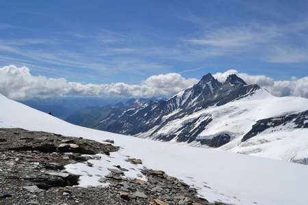 Austrian mountains - Glacier Pasterze - Gross Glockner - touristの写真素材