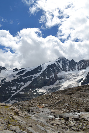 Austrian mountains - Glacier Pasterze - Gross Glockner - touristの写真素材