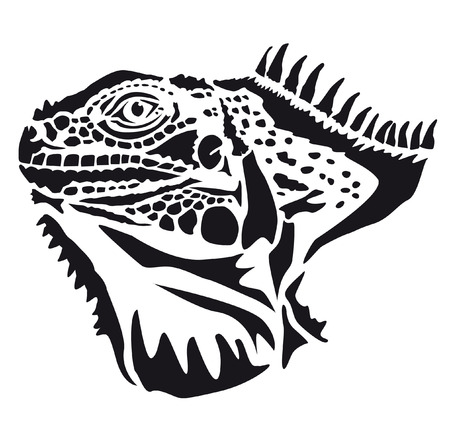 Head of iguana - lizard Sauriaのイラスト素材