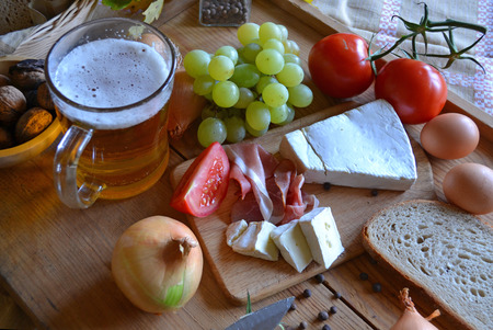 Still life with food on the tableの写真素材