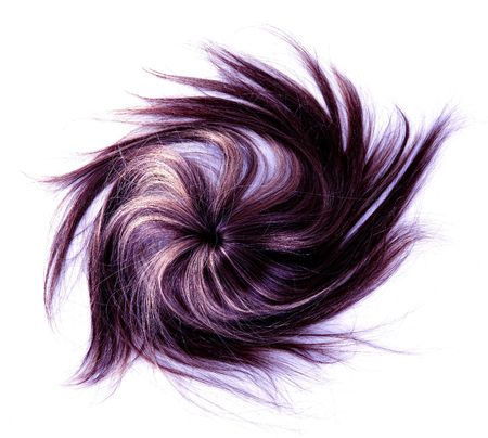 long purple hair style on white isolated backgroundの写真素材