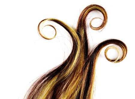 long colorful hair style on white isolated backgroundの写真素材