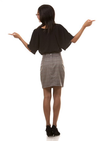 black woman wearing business outfit on white isolated backgroundの写真素材