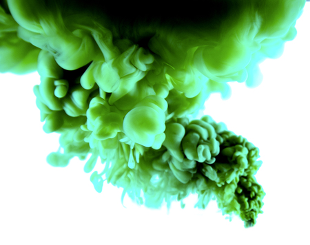 purople abstract art ink on white isolated backgroundの写真素材