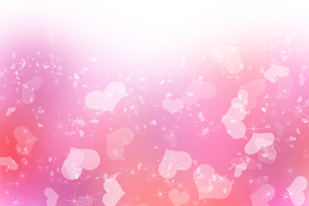 Happy Valentines Day background Design. 14 February. Pink, red soft blurred with love hearts.の写真素材