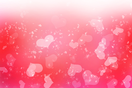 Happy Valentines Day background Design. 14 February. Pink, red soft blurred with love hearts.の写真素材