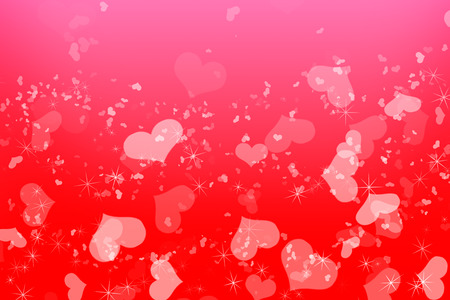 Happy Valentines Day background Design. 14 February. Pink, red soft blurred with love hearts.の写真素材