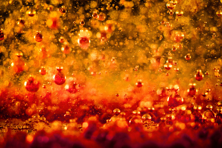 Colorful bubbly liquid in with unique shapes and pattern. Artistic abstract design. - imageの写真素材
