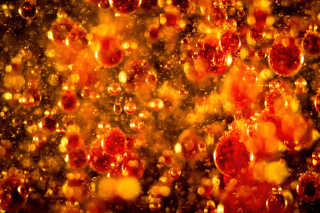 Colorful bubbly liquid in with unique shapes and pattern. Artistic abstract design. - imageの写真素材
