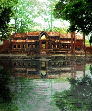lake reflectionの写真素材