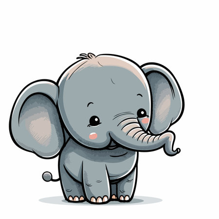 Cute baby elephant. Vector illustration of a cute baby elephant.のイラスト素材