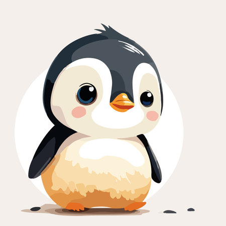 Cute penguin cartoon character. Vector illustration of a cute penguin.のイラスト素材
