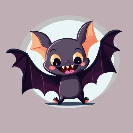Cute cartoon bat. Vector illustration of a bat. Halloween concept.のイラスト素材