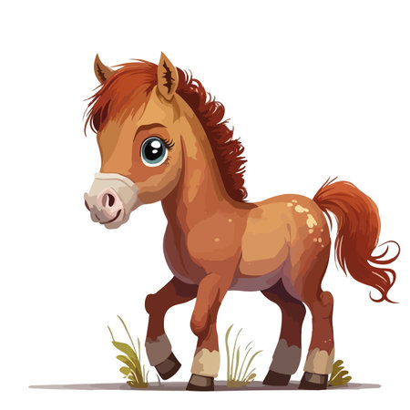 Horse on a white background. Cartoon styles. Vector illustration.のイラスト素材