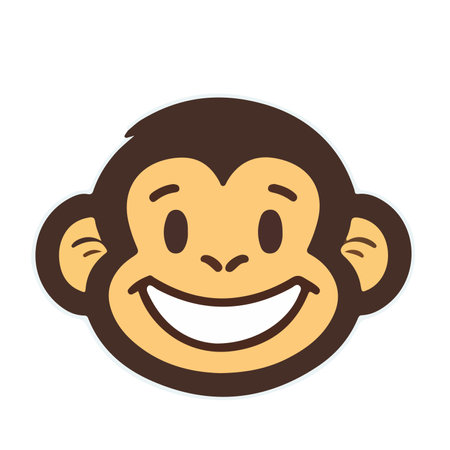 Cute monkey cartoon icon. Animal zoo life and nature theme. isolated design. Vector illustrationのイラスト素材