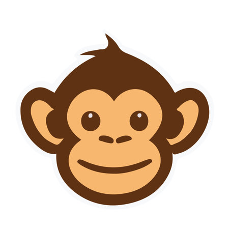 Monkey face icon. Cartoon monkey face vector icon for web designのイラスト素材