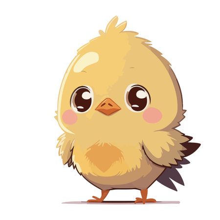Cute little chicken isolated on white background. Cartoon vector illustration.のイラスト素材