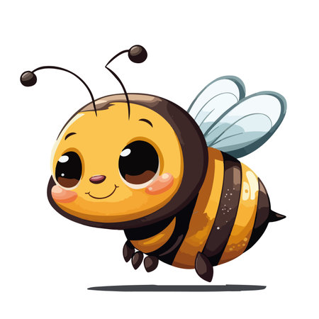 Cute cartoon bee. Vector illustration isolated on a white background.のイラスト素材