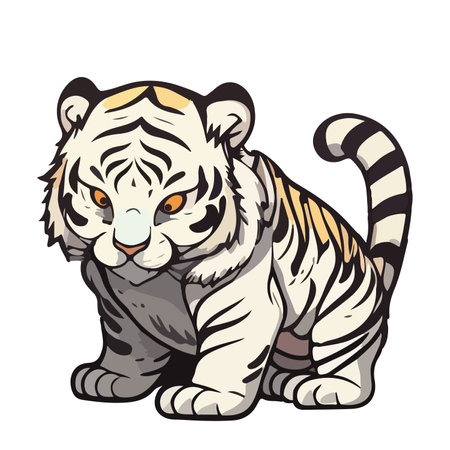 Vector image of a tiger. Isolated on a white background.のイラスト素材
