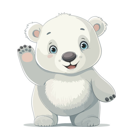 Cute cartoon polar bear. Vector illustration isolated on white background.のイラスト素材